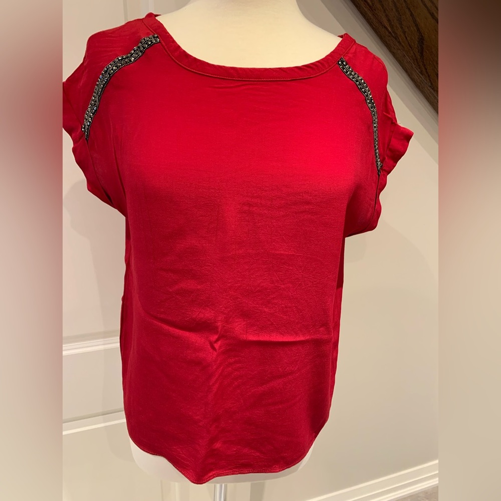 Red short sleeve top, size 12